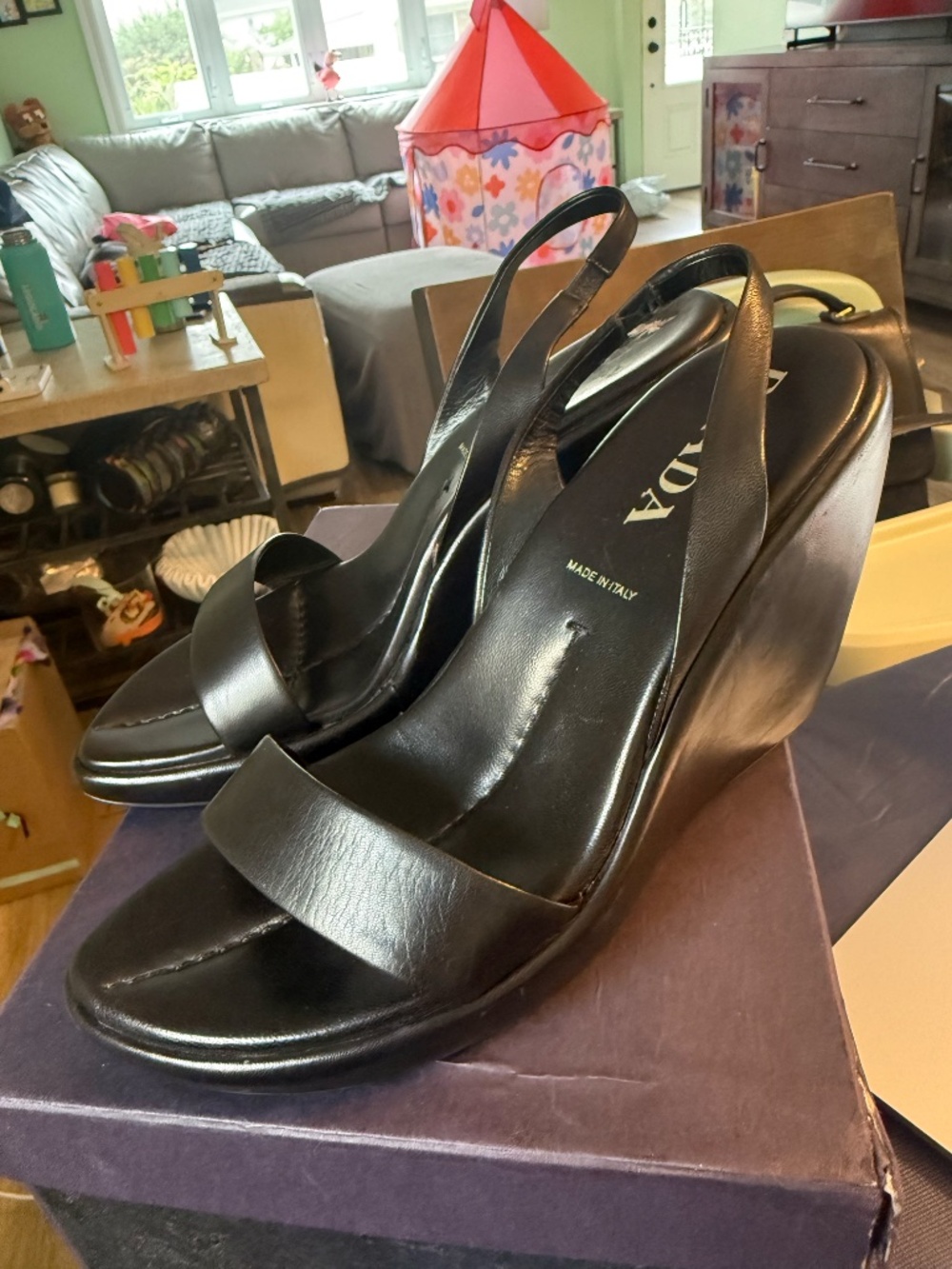 PRADA Nappa Leather Wedges